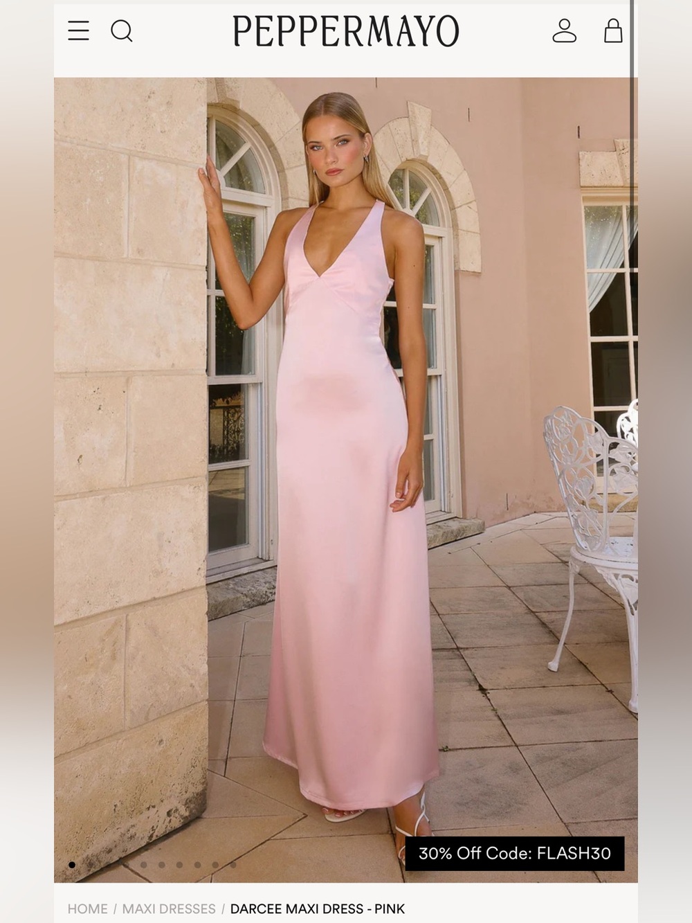 Peppermayo Pink Darcee Maxi Dress